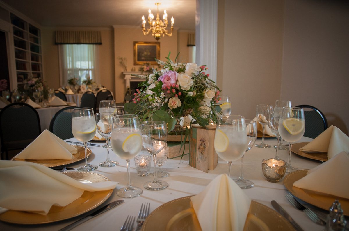 Weddings at Tarrywile tables set in the living and library