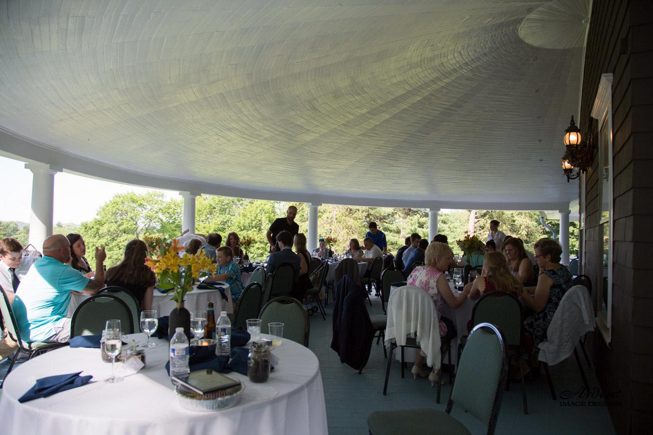 Kat & Jesse, A Gazebo Ceremony Guest Dining on the Veranda
