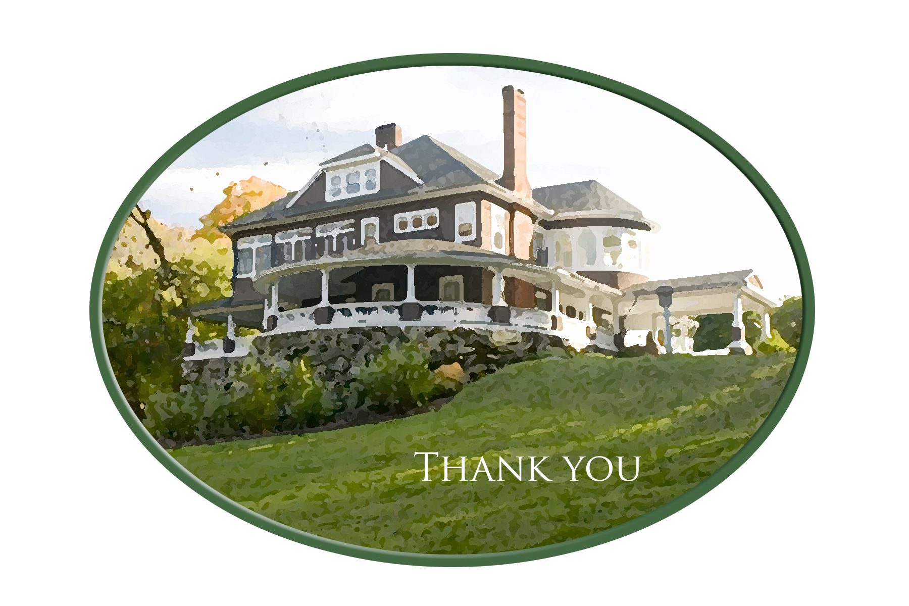 Tarrywile Mansion thank you with photo of mansion
