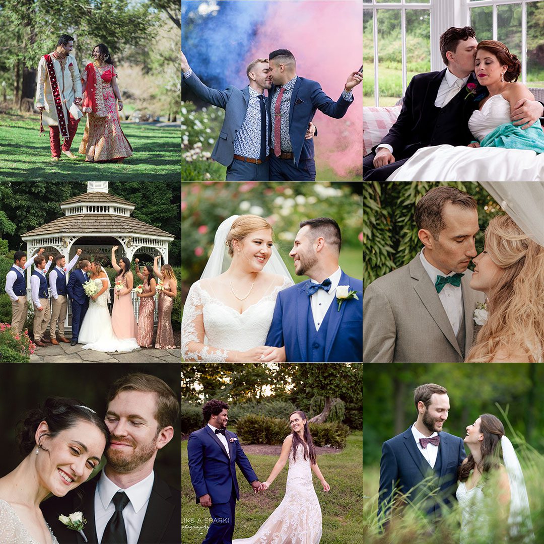 Weddings at Tarrywile collage of couples from nine 2018 weddings